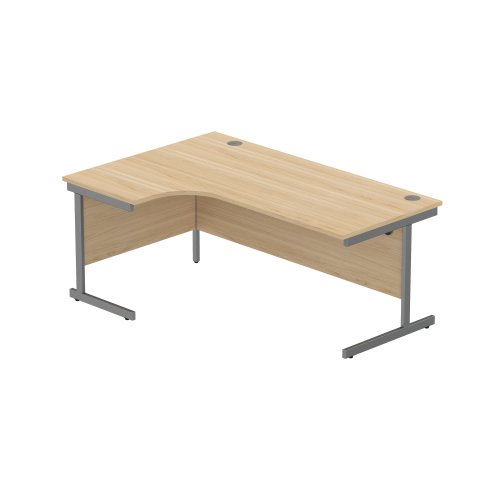 Office Left Hand Corner Desk with Steel Single Upright Cantilever Frame (FSC) 1800X1200 Canadian Oak/Graphite