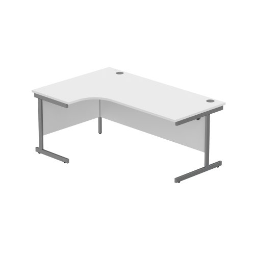 Office Left Hand Corner Desk with Steel Single Upright Cantilever Frame (FSC) 1800X1200 Arctic White/Graphite