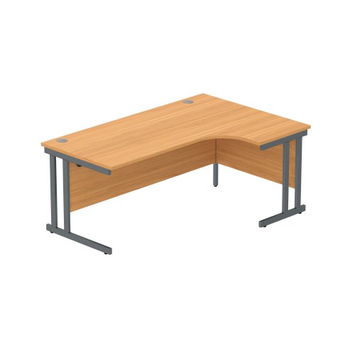 Office Right Hand Corner Desk with Steel Double Upright Cantilever Frame (FSC) 1800X1200 Beech/Graphite