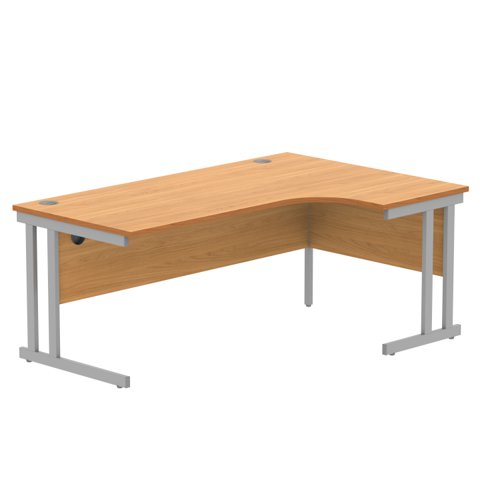 Office Right Hand Corner Desk With Steel Double Upright Cantilever Frame 1800X1200 Beech/Silver
