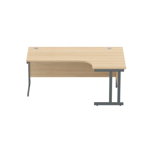 CORE1812RHDUOKGRP Office Right Hand Corner Desk with Steel Double Upright Cantilever Frame (FSC) 1800X1200 Oak/Graphite