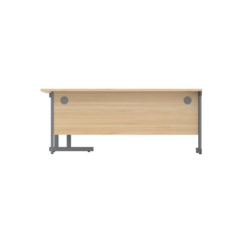 CORE1812RHDUOKGRP Office Right Hand Corner Desk with Steel Double Upright Cantilever Frame (FSC) 1800X1200 Oak/Graphite