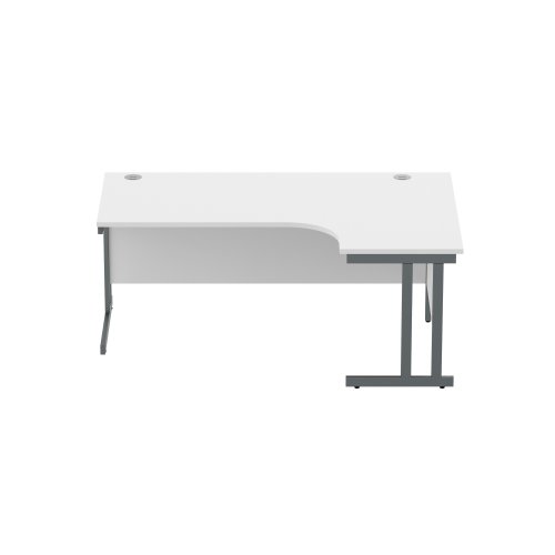 CORE1812RHDUWHTGRP Office Right Hand Corner Desk with Steel Double Upright Cantilever Frame (FSC) 1800X1200 White/Graphite