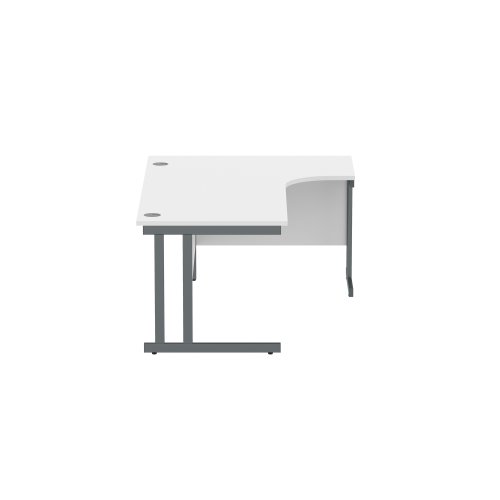CORE1812RHDUWHTGRP Office Right Hand Corner Desk with Steel Double Upright Cantilever Frame (FSC) 1800X1200 White/Graphite