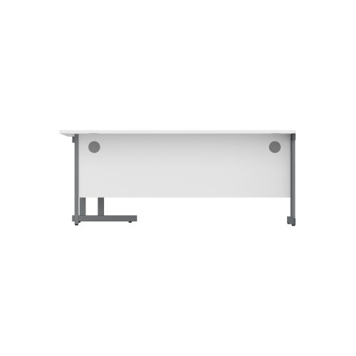 CORE1812RHDUWHTGRP Office Right Hand Corner Desk with Steel Double Upright Cantilever Frame (FSC) 1800X1200 White/Graphite