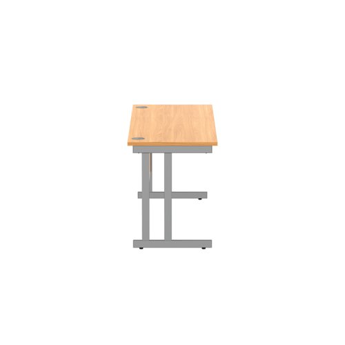 Office Rectangular Desk with Steel Double Upright Cantilever Frame (FSC) 1800X600 Norwegian Beech/Graphite
