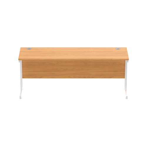 Office Rectangular Desk with Steel Double Upright Cantilever Frame (FSC) 1800X600 Norwegian Beech/White