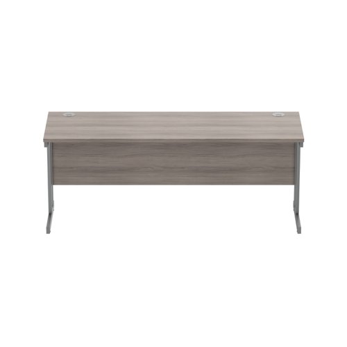 Office Rectangular Desk with Steel Double Upright Cantilever Frame (FSC) 1800X600 Alaskan Grey Oak/Graphite