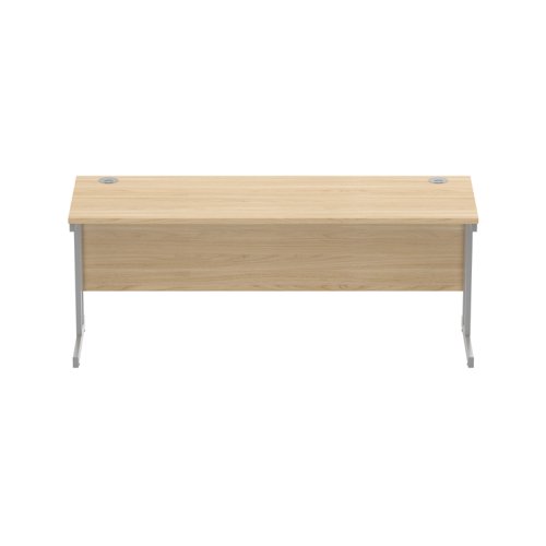 Office Rectangular Desk with Steel Double Upright Cantilever Frame (FSC) 1800X600 Canadian Oak/Silver