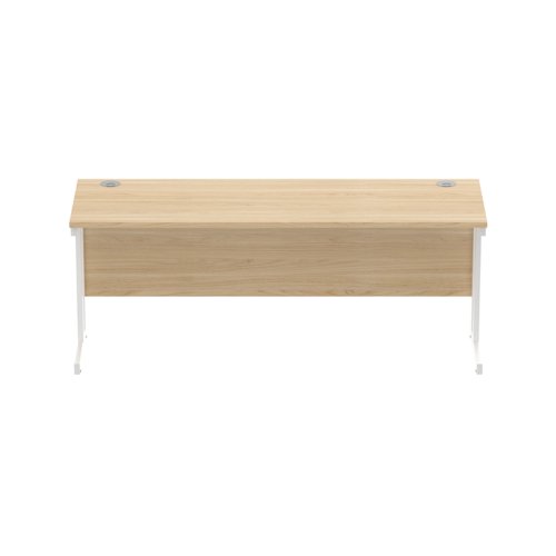 Office Rectangular Desk with Steel Double Upright Cantilever Frame (FSC) 1800X600 Canadian Oak/White