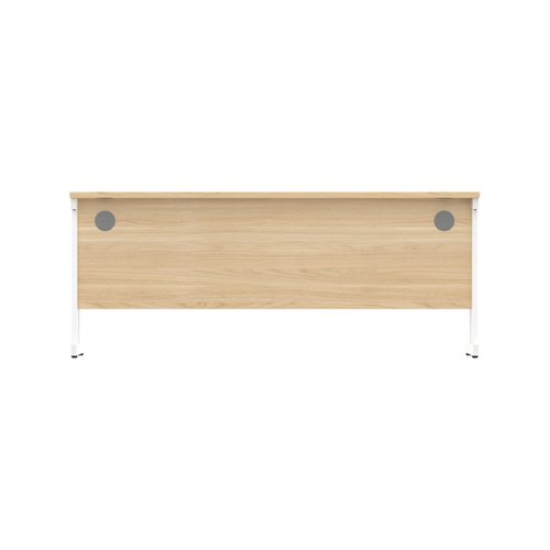 Office Rectangular Desk with Steel Double Upright Cantilever Frame (FSC) 1800X600 Canadian Oak/White