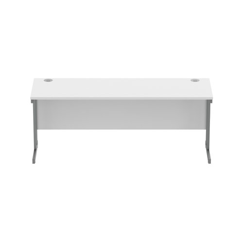 Office Rectangular Desk with Steel Double Upright Cantilever Frame (FSC) 1800X600 Arctic White/Graphite