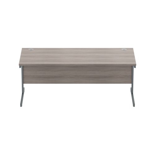 Office Rectangular Desk with Steel Single Upright Cantilever Frame (FSC) 1800X800 Alaskan Grey Oak/Graphite