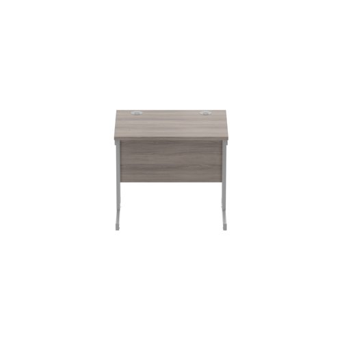 Office Rectangular Desk with Steel Double Upright Cantilever Frame (FSC) 800X600 Alaskan Grey Oak/Silver
