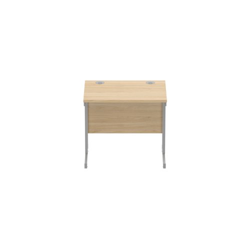 Office Rectangular Desk with Steel Double Upright Cantilever Frame (FSC) 800X600 Canadian Oak/Silver