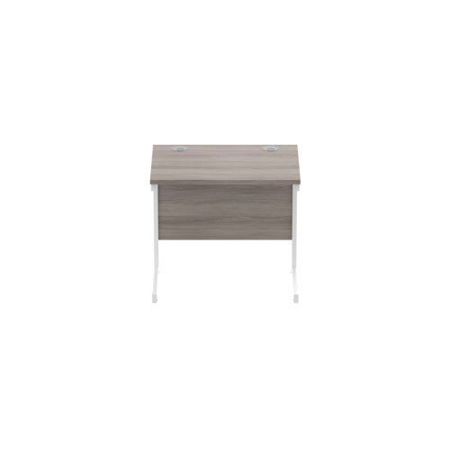 Office Rectangular Desk with Steel Single Upright Cantilever Frame (FSC) 800X600 Alaskan Grey Oak/White