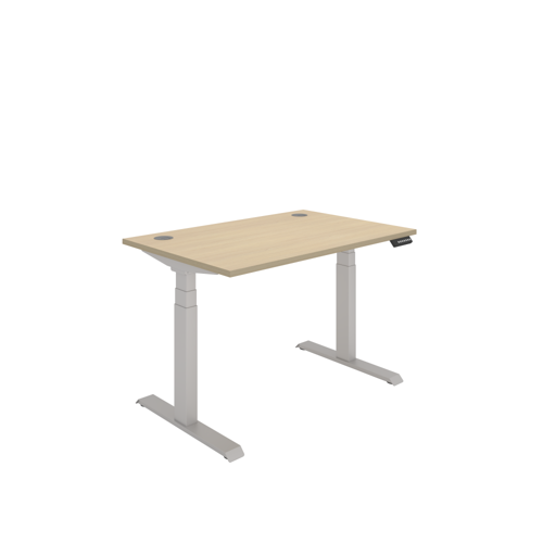 Office Rectangular Dual Motor Sit Stand Desk  1200X800 Oak/Silver