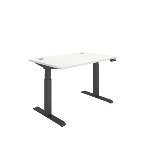 Office Rectangular Dual Motor Sit Stand Desk  1200X800 White/Black