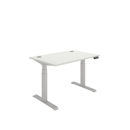 Office Rectangular Dual Motor Sit Stand Desk  1200X800 White/Silver