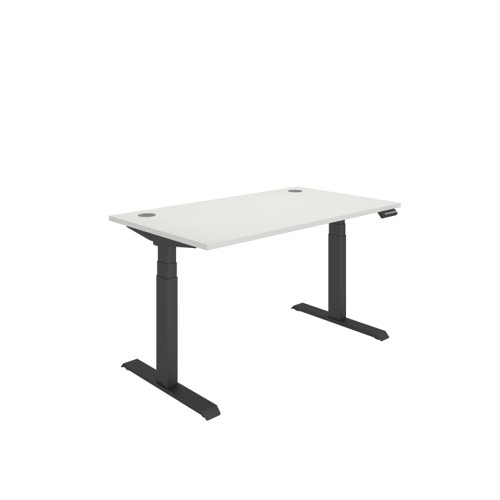 Office Rectangular Dual Motor Sit Stand Desk  1400X800 White/Black