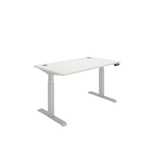 Office Rectangular Dual Motor Sit Stand Desk  1400X800 White/Silver
