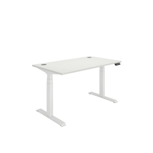Office Rectangular Dual Motor Sit Stand Desk  1400X800 White/White
