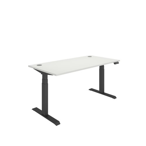 Office Rectangular Dual Motor Sit Stand Desk  1600X800 White/Black