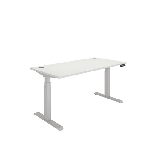 Office Rectangular Dual Motor Sit Stand Desk  1600X800 White/Silver