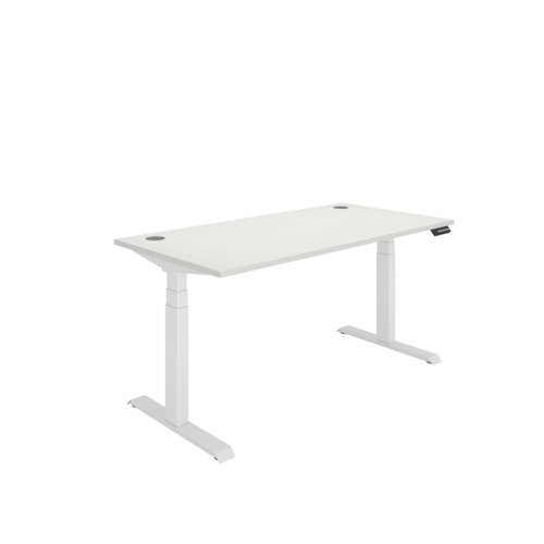 Office Rectangular Dual Motor Sit Stand Desk  1600X800 White/White