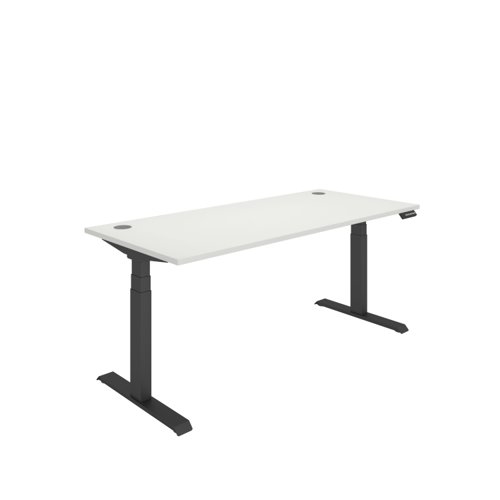 Office Rectangular Dual Motor Sit Stand Desk  1800X800 White/Black