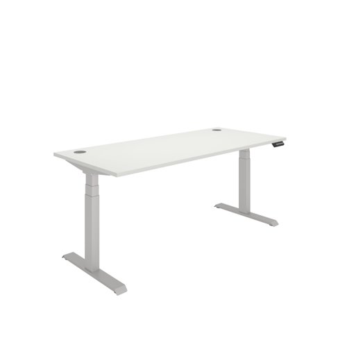 Office Rectangular Dual Motor Sit Stand Desk  1800X800 White/Silver