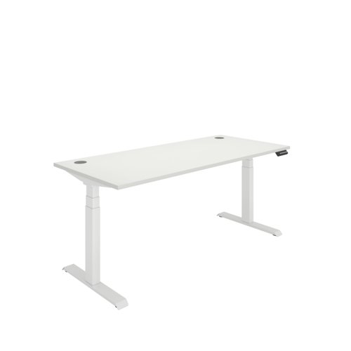 Office Rectangular Dual Motor Sit Stand Desk  1800X800 White/White