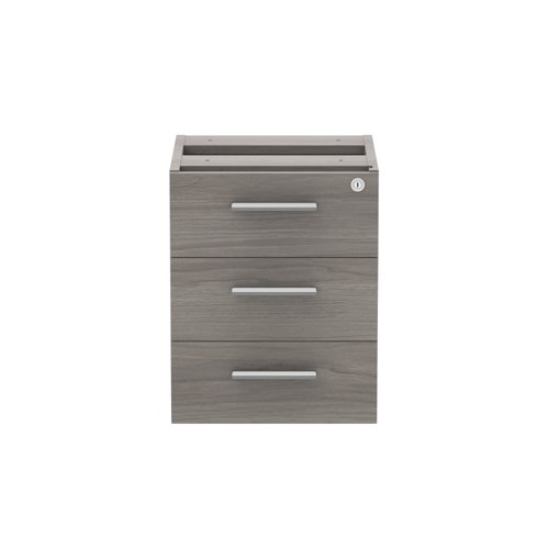 COREFP3/600GOAK | Stylish and sleek fixed under desk storage unit featuring 3 sturdy and durable drawers