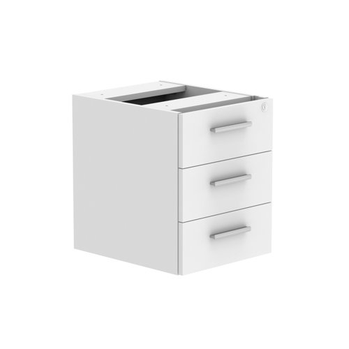 COREFP3/600WHT | Stylish and sleek fixed under desk storage unit featuring 3 sturdy and durable drawers