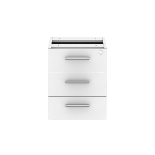 COREFP3/600WHT | Stylish and sleek fixed under desk storage unit featuring 3 sturdy and durable drawers