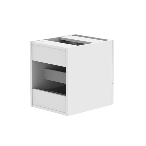 COREFP3/600WHT | Stylish and sleek fixed under desk storage unit featuring 3 sturdy and durable drawers