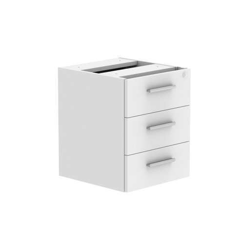 Fixed Under Desk Office Storage Unit (FSC) 3 Drawers 800 Deep Arctic White