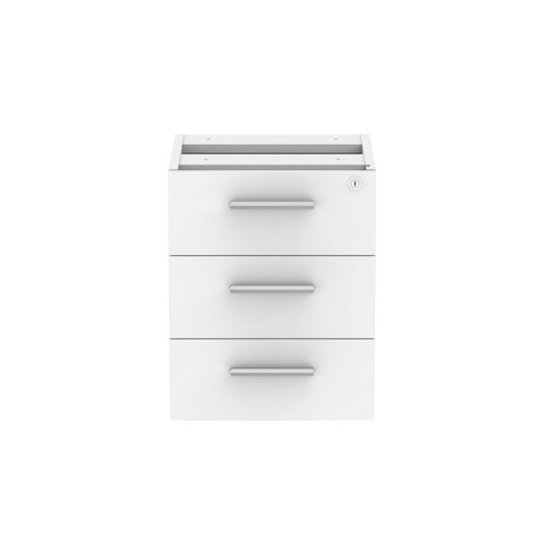 COREFP3/800WHT | Stylish and sleek fixed under desk storage unit featuring 3 sturdy and durable drawers