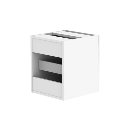 COREFP3/800WHT | Stylish and sleek fixed under desk storage unit featuring 3 sturdy and durable drawers