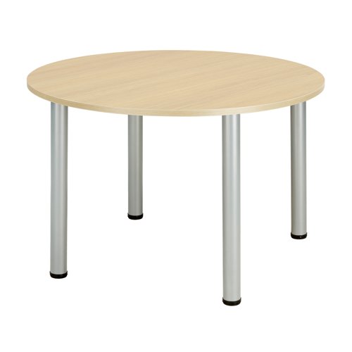 Core Pole Leg Round Meeting Table  1000X1000  Canadian Oak