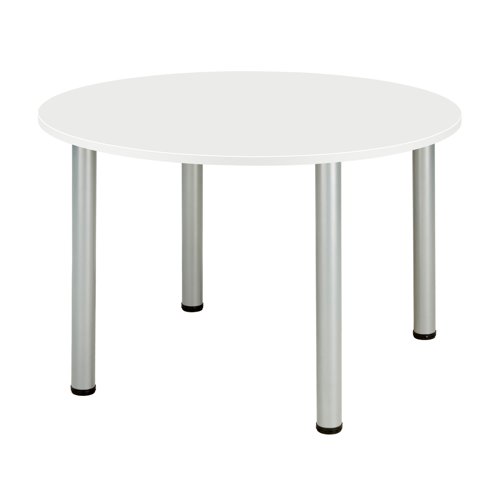 Core Pole Leg Round Meeting Table  1000X1000  Arctic White