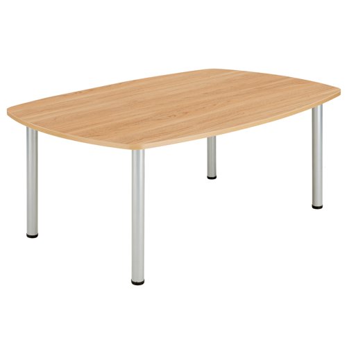 Core Pole Leg Barrel Shaped Meeting Table (Fsc) 1800X1000  Norwegian Beech