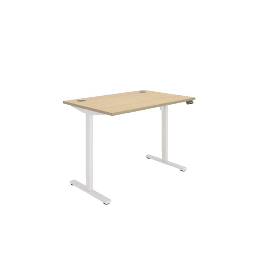 Office Rectangular Single Motor Sit Stand Desk  1200X800 Oak/White