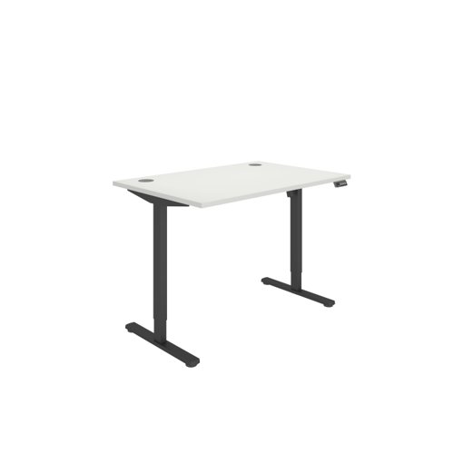 Office Rectangular Single Motor Sit Stand Desk  1200X800 White/Black