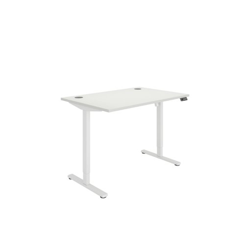Office Rectangular Single Motor Sit Stand Desk  1200X800 White/White