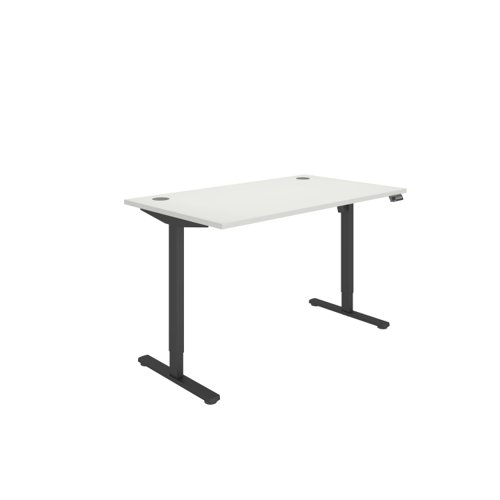 Office Rectangular Single Motor Sit Stand Desk  1400X800 White/Black