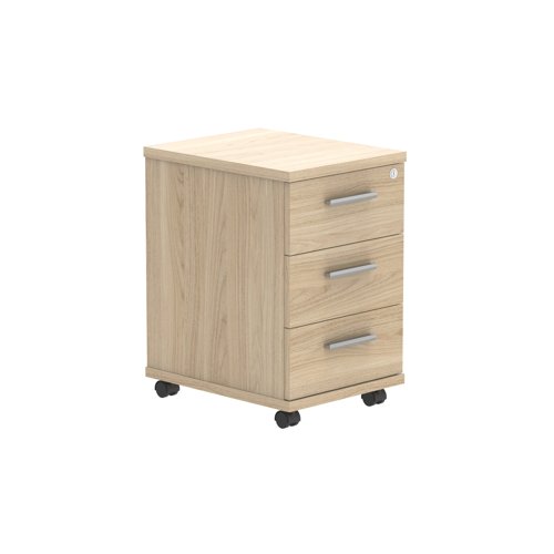 Tall Under Desk Mobile Storage Unit (FSC) 3 Drawer Canadian Oak