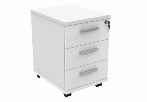 Mobile Under Desk Office Storage Unit 3 Drawers Arctic White
