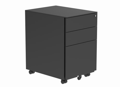 Steel Mobile Under Desk Office Storage Unit 3 Drawers Black