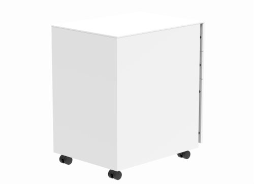 COREUSMP3WH Steel Mobile Under Desk Office Storage Unit 3 Drawers White